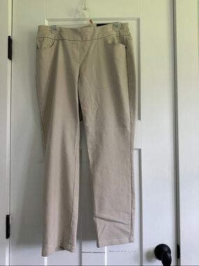 Classic Boot-Cut Pants in Light Beige